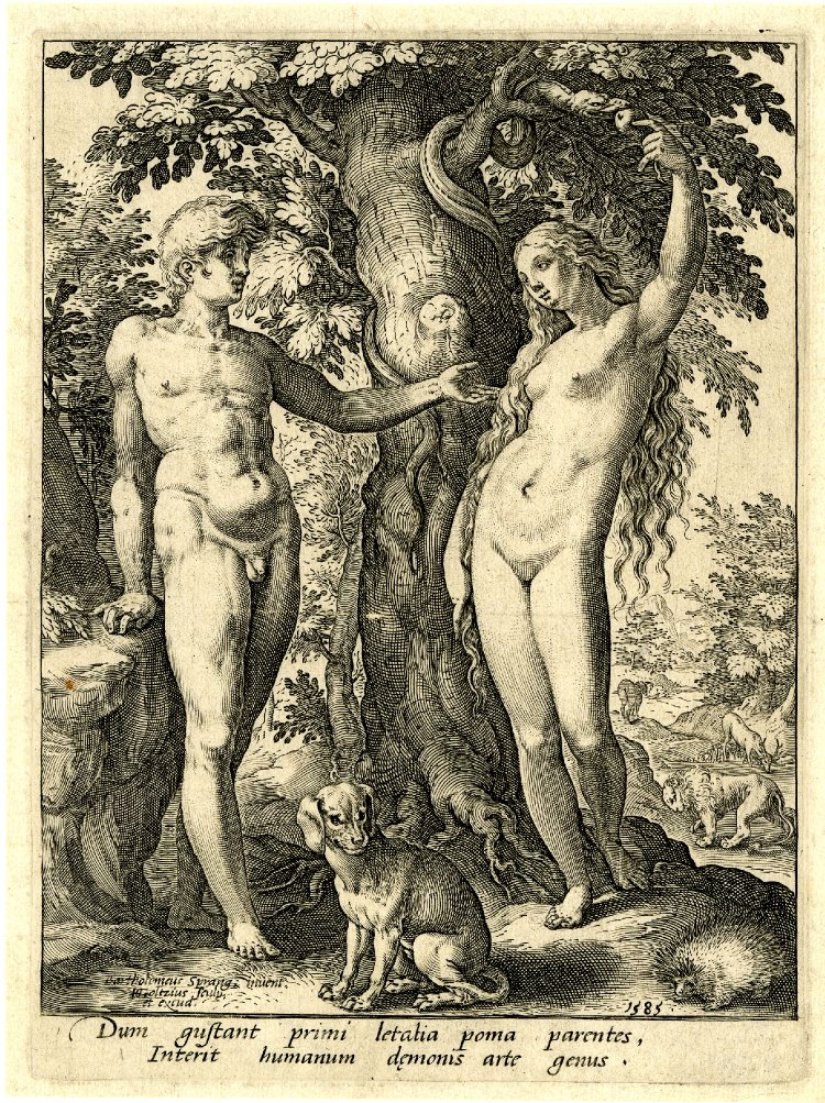 Adam and Eve in paradise